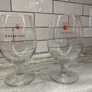 Belgium Brewing Co. Chalice 14.5oz Glasses Beer Pub Bar Fat Tire 0.47 set of 2